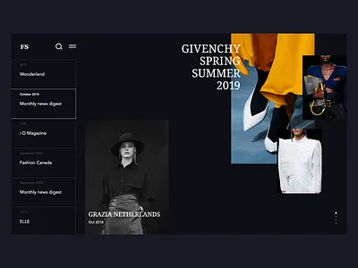 Fashion Search mainpage dark fashion minimal search ui web