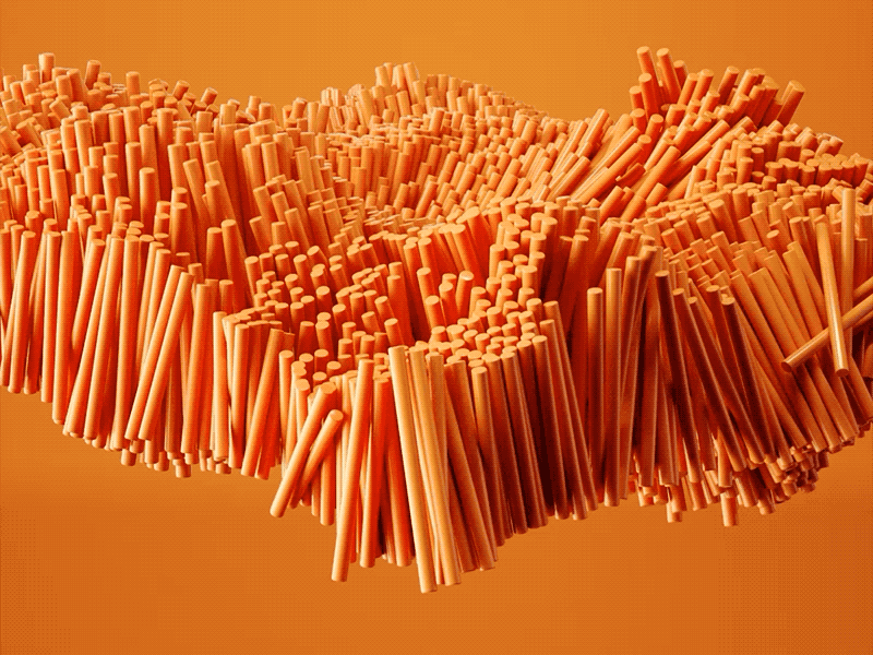 Shader Driven Transforms 3d 3d animation c4d cgi cinema 4d gif octane orange peg simulation
