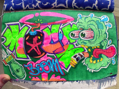 #INKTOBER Day 19: "Mace Fink" aaa big daddy bomb boom ed roth inks inktober inktober2018 mace neon nuke rat fink typograffiti