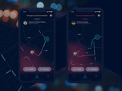 Distress App [2/4] 99apps app blue clean color colour dark design ios ios app mobile app orange red ui design ux design