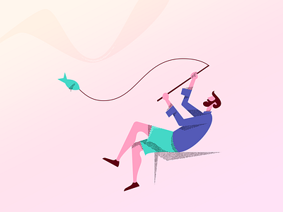 Patience character character art character concept characterdesign color design fish fishing flat gradient illustration patience texture vector waiting