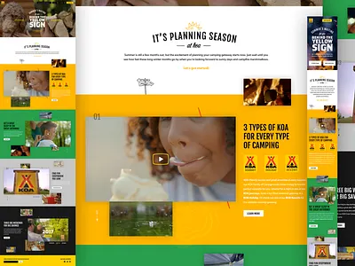 Planning Season branding camping design identity mobile outdoors responsive ux yellow