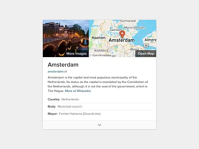 About Amsterdam amsterdam card design duckduckgo map modular module results search engine ui web