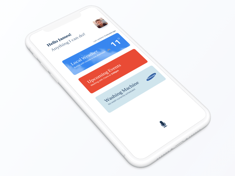 Voice Command PA Concept ae android animation app colour command concept design events gif ios layout mobile siri typography ui utility ux voice weather