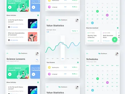 Gaskeun app flat graphic design ilustlaror mobile school simple student ui ux