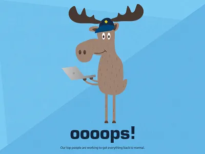Marty Moose animal blue drawing illustration laptop moose scouts tech technology vector website