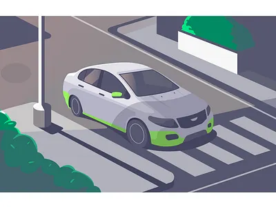 Yo, Cab is here! cab car city illustration isomatric ola perspective vector vector art