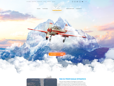 Concept Landing YAK-52 aircraft branding character collage design game landing landing design landing page navigation ui web