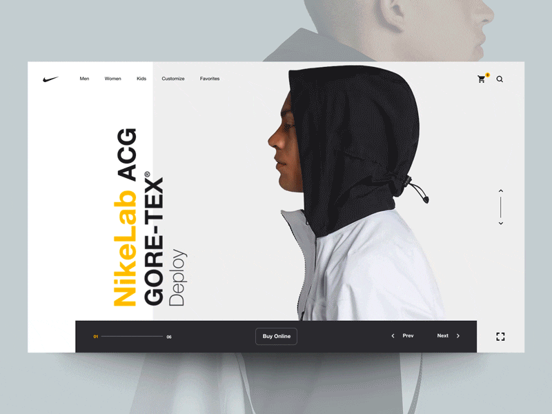 Daily UI "ACG Exploration" animation concept design exploration fashion header interaction interface minimal motion nike principle product ui ux web webdesign website