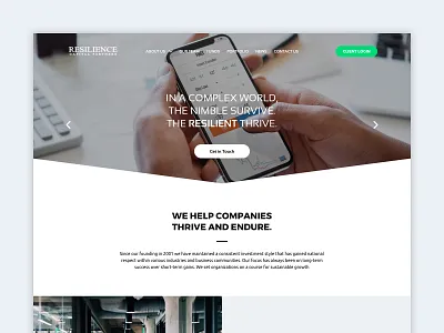 Resilience Partners Website Redesign banking design hedgefund interface investing sketch ui user interface ux web website