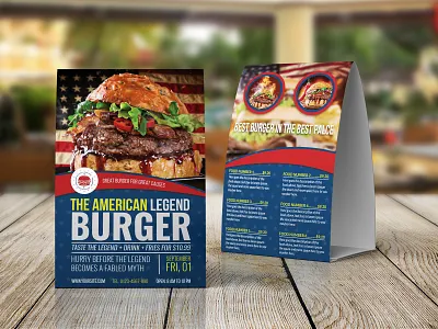 Burger Restaurant Table Tent Template american american burger burger cafe cafe table tent chicken food coffee cool creative designer elegant fast food food food menu hotel menu list menu menu design modern modern menu