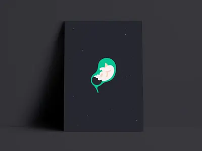 Lost in Uterspace baby design fetus illustration midwife outer space outerspace poster stars uterus vector