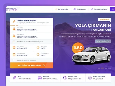 Rent a Car Ui/Ux Design art car colorful flat gradient color layout modern rent rent a car sketch typography ui ux