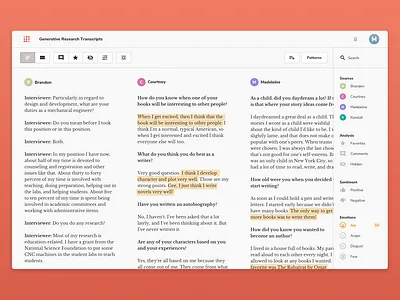 Research Analysis Tool analysis research app research tool synthesis ui unstructured content ux app ux research ux tool