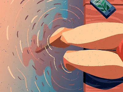 Summer Memories adobe illustrator adobeillustrators caracter graphic design illustrated illustration minimal mood vector water woman