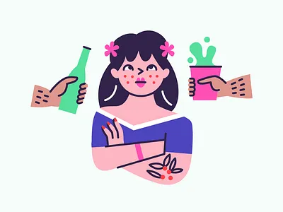 Nope! done female girl illustration nope power visual design woke women