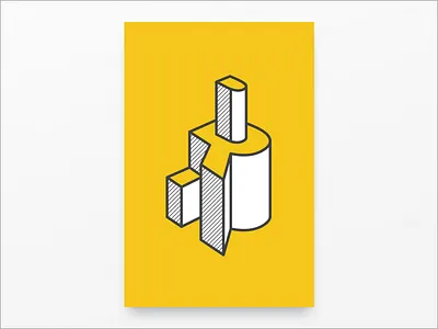 R 3d design graphic illustration perspective poster poster art type type art typography vector yellow