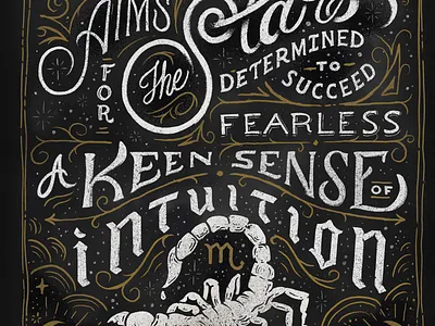 I’m a total Scorpio illustration lettering scorpio texture vintage