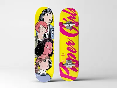 Paper Girls Deck comic comic art comic book comic book art comic books girls image paper paper girls skate board skate deck