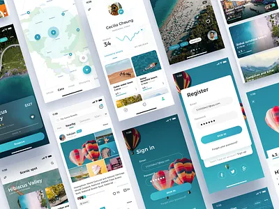 Go on a journey app interface、app ui