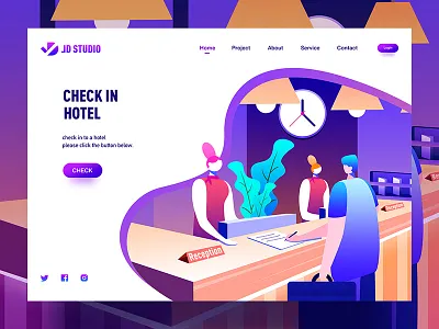 hotel china colorful hotel illustration illustrations jon jondesigner ui ux web