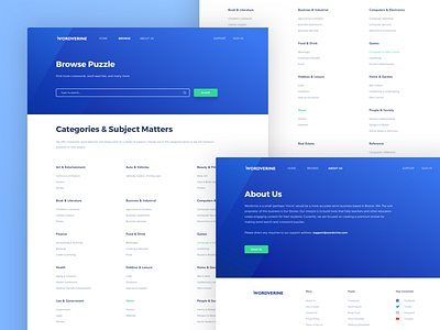 Wordverine - Word Games Detail Page about app clean design games illustration puzzle responsive search bar ui uidesign uiux ux webdesign