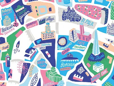 London antoine architecture corbineau digital folioart graphic illustration london map poster