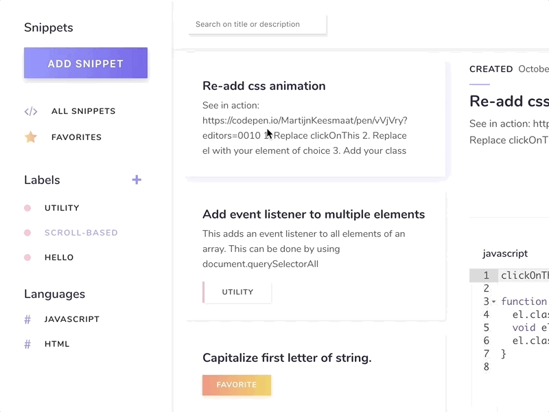 Snippets clean code javascript modern react snippets