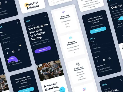 Mobile Init sites clean dark flat minimal mobile responsive web design smooth ui ux website