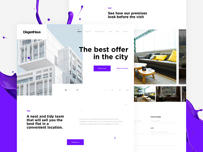 ElegantHaus - real estate agency branding design home house interior intervi landing landing page page patryk polak property real estate real estate branding ui ux website