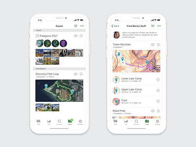 Saved Tab clean interaction interface design ios minimal mobile mobile design outdoors ui ux
