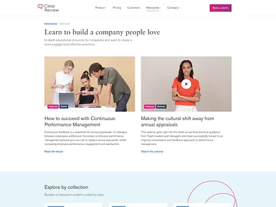 Resources Overview Page art direction marketing site saas ui design user interface design web design