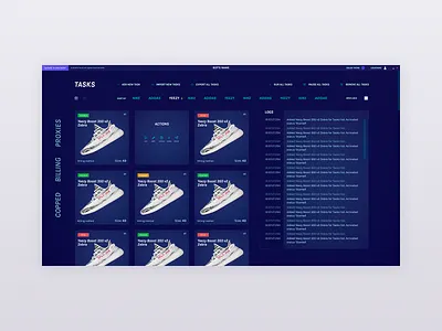 Sneakers 2d app blue clean colorful dark design gradient ui ux web webapp website