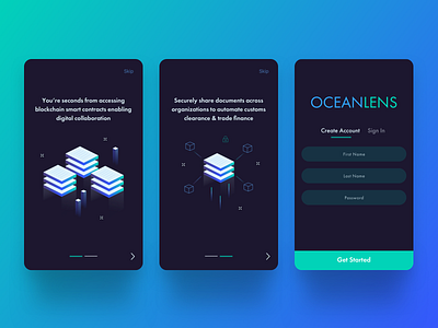 Mobile Onboarding Flow blockchain digital illustration illustration isometric mobile app shipping management