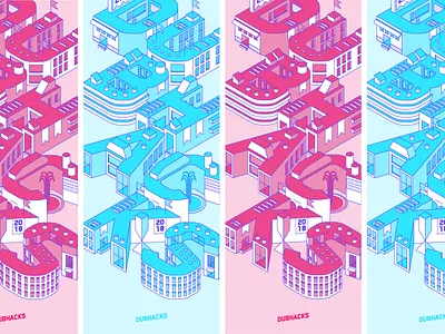 Welcome Illustration Standing Banner banner branding conference design hackathon identity illustration isometric student uw