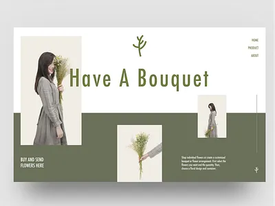 Flouar clean flower green layout logo minimal simple uidesign