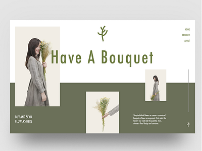 Flouar clean flower green layout logo minimal simple uidesign