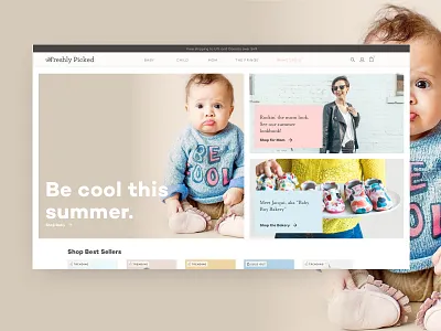 Freshly Picked Homepage Redesign baby color design ecommerce homepage pastel product shoes ui ux webdesign