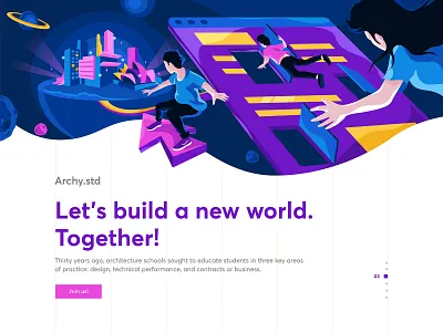 Future Architecture arts artwork character design illustration indonesia landing page ui website