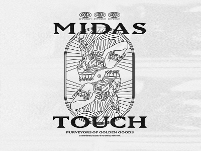 Midas Touch gold illustration lockup logo midas touch new york type