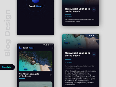 Dark blog UI design 2018 android app app blog dark app dark theme ui ux design