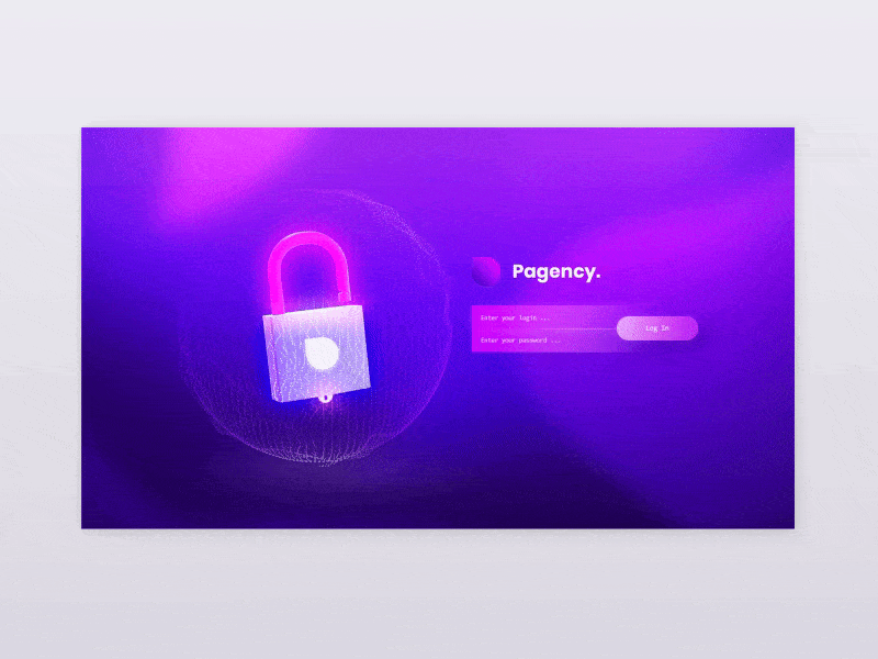 Log in 2d 3d animation blue clean colorful dark design gif gradient illustration material ui ux web website