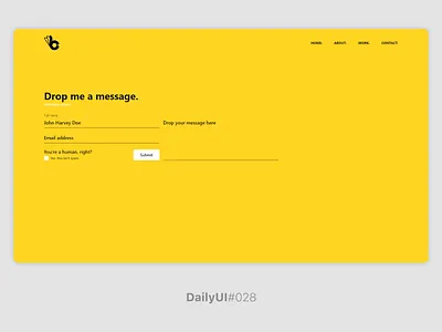 Daily UI - #028 - Contact Form daily ui dailyui ui ux