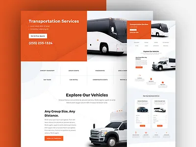 Transportation Services Landing Page Design for Divi car car rental corporate divi landing page service transportation ui ux vehicles web design website