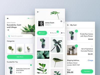 Plants Marketplace UI Part 2 app clean design gallery illustration left leftaligned minimal plants ui ux