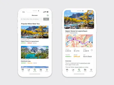 Discover Tab adventure app design design interaction ios iphone 10 mobile design outdoors ux