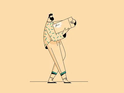 Post 2d after effects animation character design cycle design illo illustration ipad outline post postman procreate walk