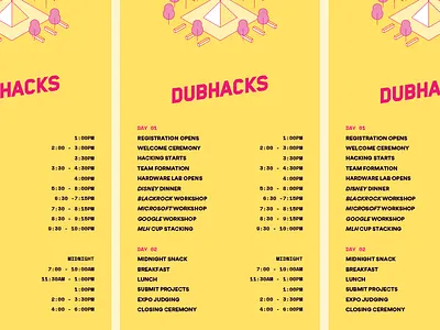 Schedule Banner banner branding conference hackathon identity illustration schedule student uw