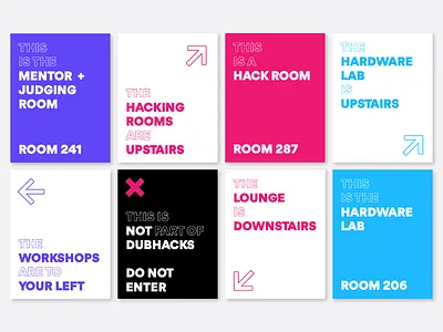 Wayfinding Signs abstract arrow branding direction hackathon identity sign student uw wayfinding