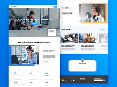 Paco Website blue design experience interface interface design landing landing page pabx phone plataform site ui ux website website banner